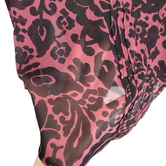 THE LOFT Floral Sheer Long Sleeve Button Up Blouse - Picture 7 of 8